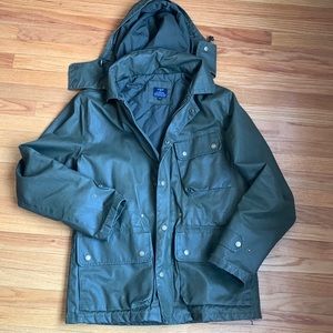 J Crew mens waxed canvas coat size medium army green
